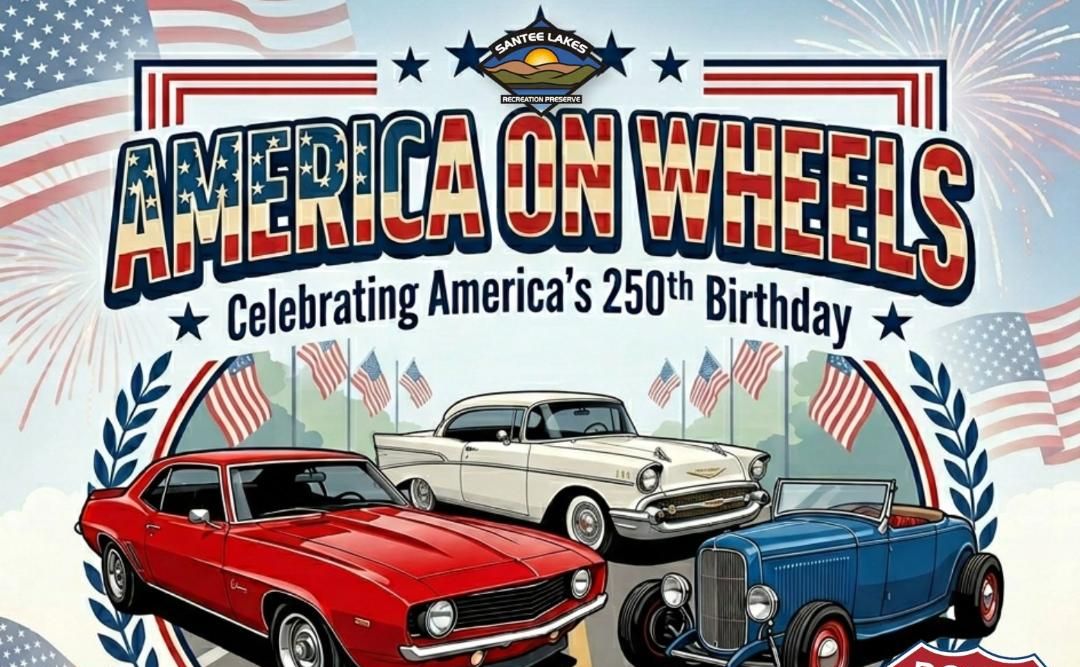America on Wheels Car Show partial flyer July 2026